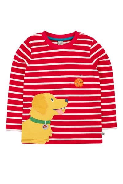 Frugi Red Breton Dog Discovery Circular Top