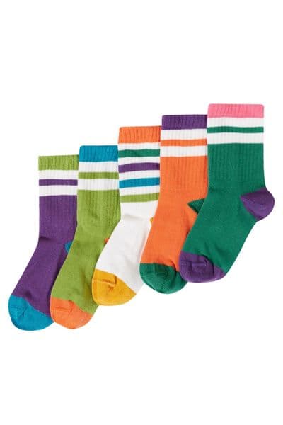Frugi Reed Rib Socks Rainbow Multipack 5 pack