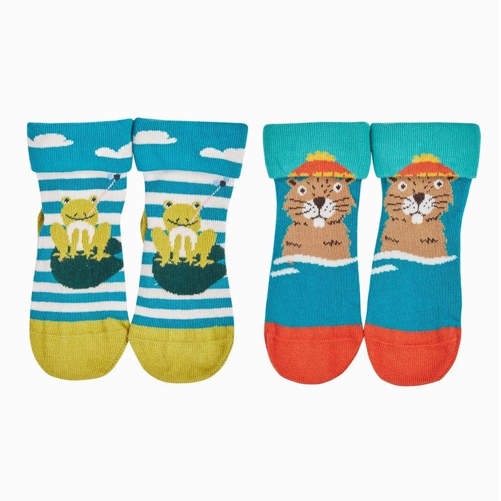 Frugi The National Trust Beaver fold over socks 2 pack
