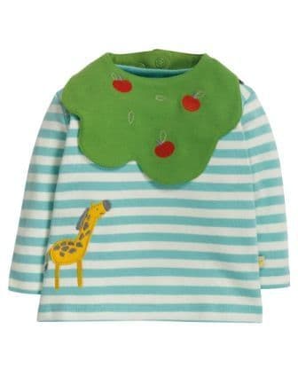 Frugi Tip Top & Bib Set Topaz Giraffe