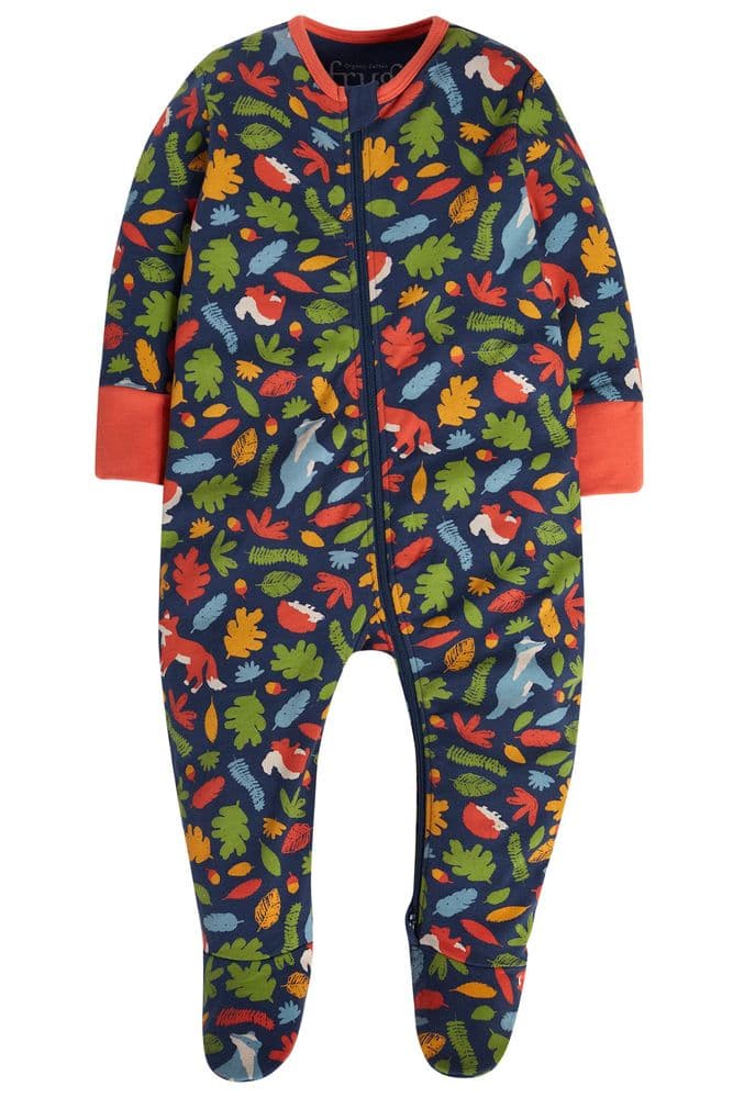 Frugi Wild Woodland Zelah Zip Up Babygrow