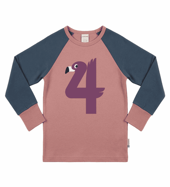 Maxomorra Age 4 Long Sleeve Top Flamingo