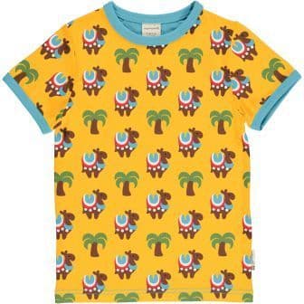 Maxomorra Camel Caravan Short Sleeve Top