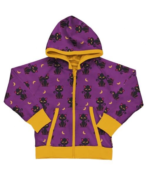 Maxomorra Cat Reversible Hooded Cardigan AW23