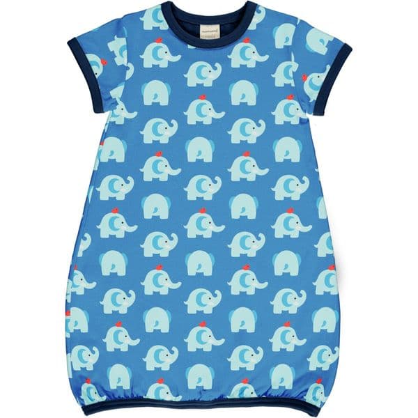 Maxomorra Elephant Friends Short Sleeve Balloon Dress
