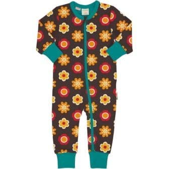 Maxomorra Flower Zip Rompersuit