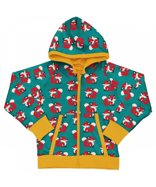 Maxomorra Forest Fox Reversible Hooded Cardigan