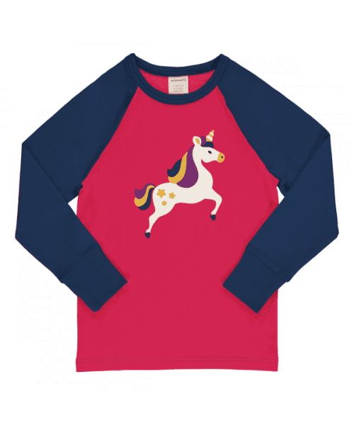 Long Sleeve Raglan Top Light Grey Mix Unicorn Print main image 1