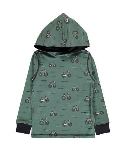 Maxomorra Long Sleeve Hood Top Bicycle