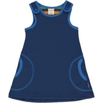 Maxomorra Navy Velour Dress