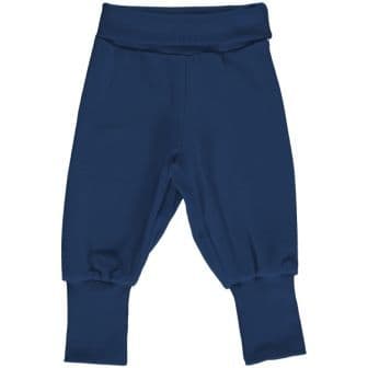 Maxomorra Navy Velour Rib Pants