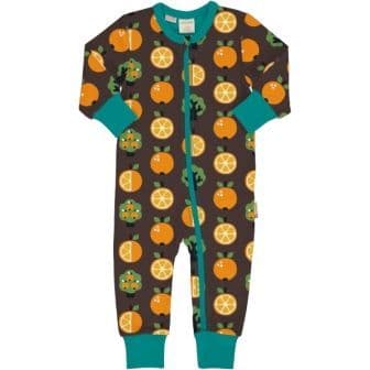 Maxomorra Orange Zip Rompersuit