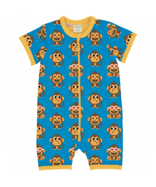 Maxomorra Party Monkey Short Rompersuit