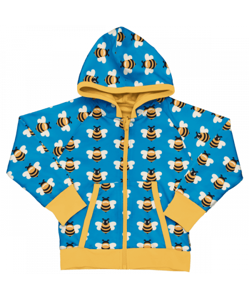 Maxomorra Picnic Bee Reversible Hooded Cardigan