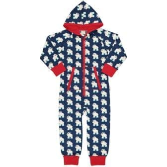 Maxomorra Polar Bear Hooded Onesie Sweat