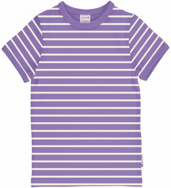 Maxomorra Purple Stripe Short Sleeve Top SS26