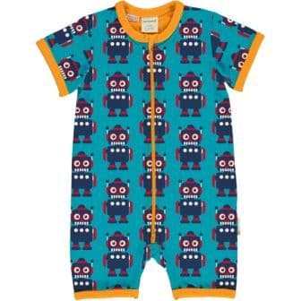 Maxomorra Robots Short Rompersuit