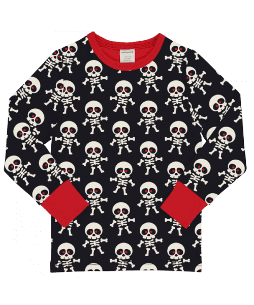 Maxomorra Scary Skeleton Long Sleeve Top