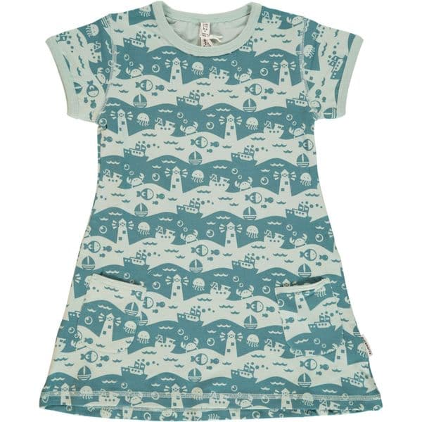 Maxomorra Short Sleeve Tunic Ocean Landscape