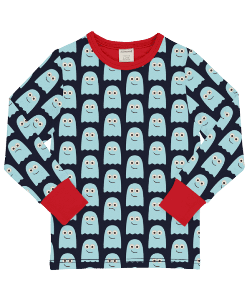 Maxomorra Spooky Ghost Long Sleeve Top