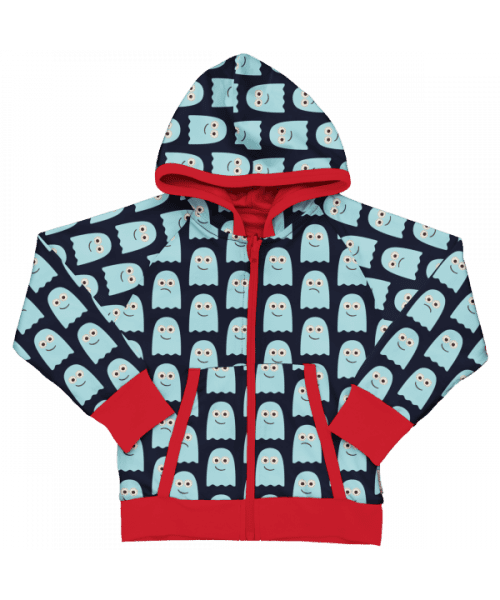 Maxomorra Spooky Ghost Reversible Hooded Cardigan