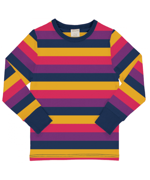 Maxomorra Stripes Purple Long Sleeve Top