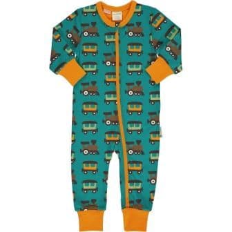 Maxomorra Train Zip Rompersuit