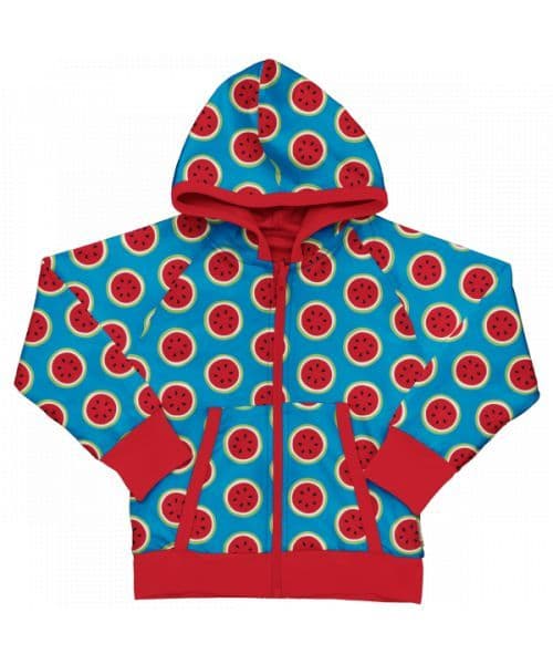 Maxomorra Watermelon Reversible Hooded Cardigan