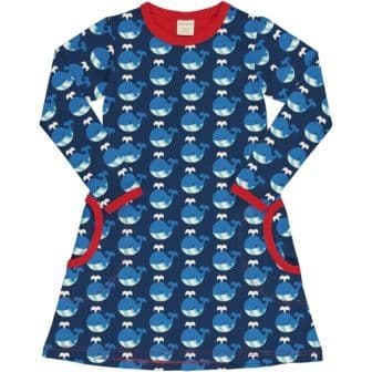 Maxomorra Whale Long Sleeve Dress