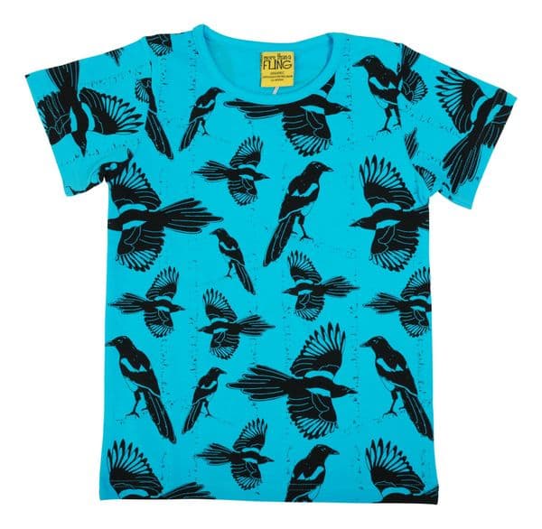 More Than a Fling Pica Pica Blue Atoll Short Sleeve Top