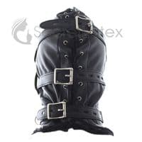 3 Piece Bondage Vegan Leather Hood