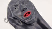 Anatomical Latex Hood with Mouth Gag and Nose Tubes
