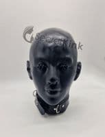 Black Extra Thick Latex Feminine Hood (with Padlock Collar)