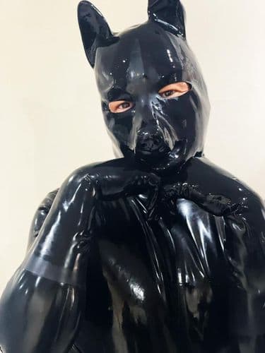 Black Latex Fox / Puppy Hood