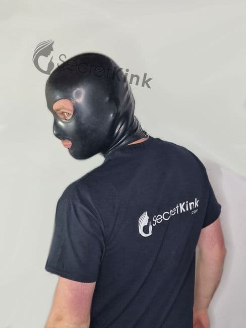 Black Latex Hood Handmade