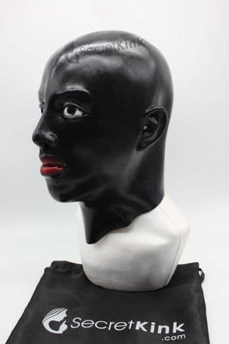 Black Latex Hood Painted Features