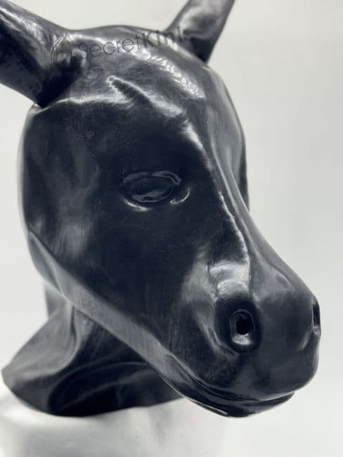 Black Latex Horse Pony Hood