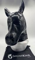 Black Latex Horse Pony Hood