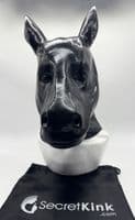 Black Latex Horse Pony Hood