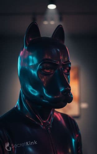Black Latex Puppy Hood