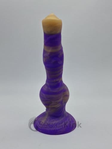 Colourful Dog Style Dildo (Purple or Orange, Gold Tint)