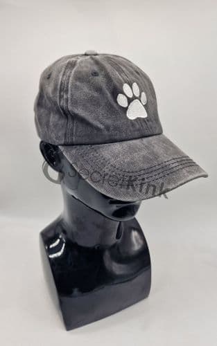Embroidered Paw Puppy Baseball Cap - Black or Grey
