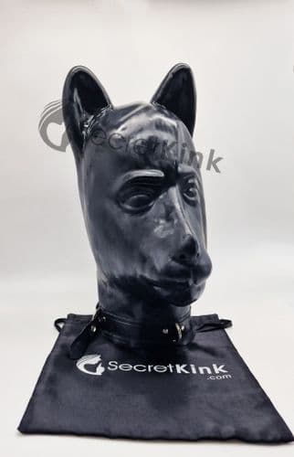 Extra Thick Latex Puppy Hood with Latex Collar