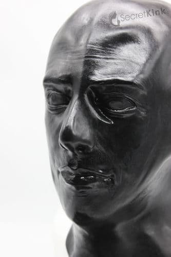 Heavy Male Anatomical Black Latex Hood