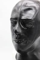 Heavy Male Blank Stare Black Latex Hood