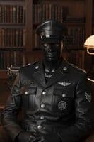 Heavy Rigid Masculine Black Latex Hood