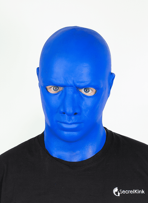 Heavy Rigid Masculine Blue Latex Hood