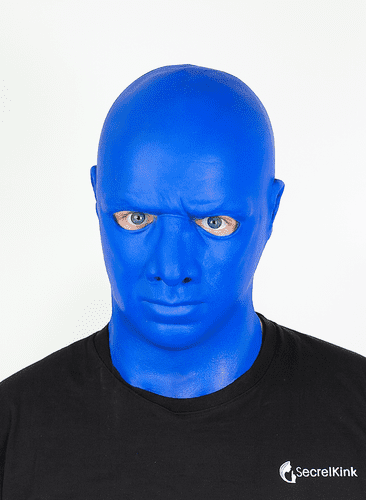 Heavy Rigid Masculine Blue Latex Hood