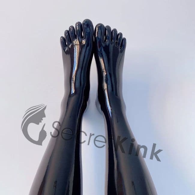 Long Latex Toe Socks (Black / Red / Pink)