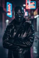 Masculine Moulded Black Latex Hood